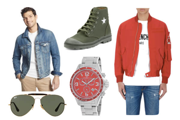 red jacket white shirt