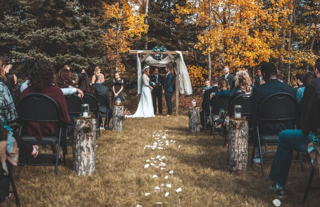 october outdoor wedding attire